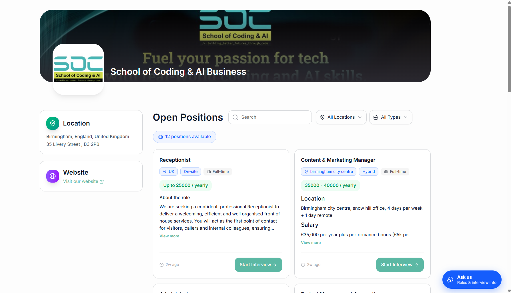 org landing page